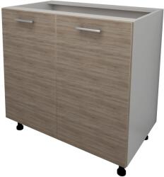 haaus Corp Baza Lecce, 2 Usi, Stejar Sonoma Inchis/Alb, 80 x 50 x 80 cm (LEC-004-SONI)