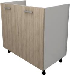 haaus Corp Masca Chiuveta Lecce, 2 Usi, Stejar Sonoma/Alb, 80 x 50 x 80 cm (LEC-006-SNM)