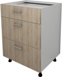 haaus Corp Baza Lecce, 3 Sertare, Stejar Sonoma/Alb, 60 x 50 x 80 cm (LEC-008-SNM)