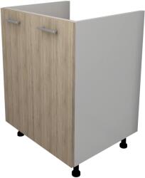 haaus Corp Masca Chiuveta Lecce, 2 Usi, Stejar Sonoma/Alb, 60 x 50 x 80 cm (LEC-005-SNM)