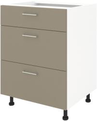 haaus Corp Baza Lecce, 3 Sertare, Taupe/Alb, 60 x 50 x 80 cm (LEC-008-TPE)