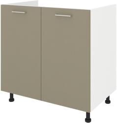 haaus Corp Masca Chiuveta Lecce, 2 Usi, Taupe/Alb, 80 x 50 x 80 cm (LEC-006-TPE)