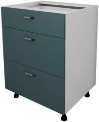 haaus Corp Baza Lecce, 3 Sertare, Verde Petrol/Alb, 60 x 50 x 80 cm (LEC-008-VRD)