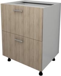 haaus Corp Baza Lecce, 2 Sertare, Stejar Sonoma/Alb, 60 x 50 x 80 cm (LEC-007-SNM)