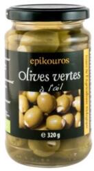 Epikouros Masline verzi BIO umplute cu usturoi in saramura, 320g