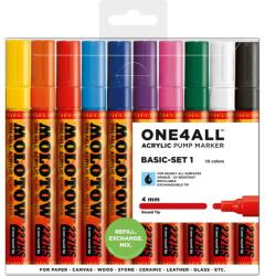 MOLOTOW akril marker ONE4ALL 227HS pénztárca Basic-Set 1, 10 db (MLW114)