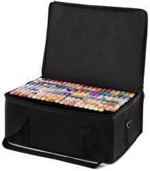  Set 262 markere duble WePro Store, profesionale, subtire si gros, cerneala pe baza de alcool, geanta de depozitare, Multicolore (DF-70)