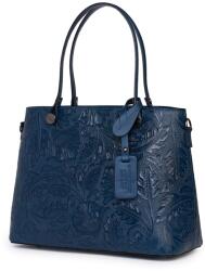 myOwn Geanta piele cu model floral Monica bleumarin (monicabl)