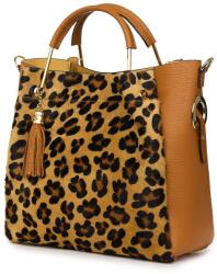 myOwn Geanta din piele cu par de ponei Fabiana, coniac/animal print (fabianapncgnap)