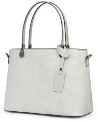 myOwn Geanta piele cu model floral Monica gri (monicagr)