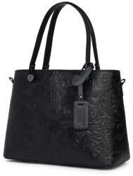 myOwn Geanta piele cu model floral Monica neagra (monicang)