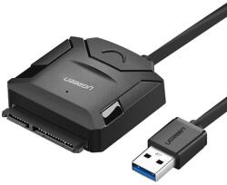 UGREEN Adaptor Sata la USB 3.0 pentru Hdd Ssd 3.5 si 2.5 inch, Ugreen 20611, 5 Gbps, SATA 7+15 pini, Priza, Negru (20611-UGREEN)