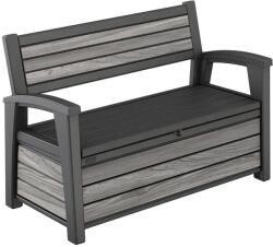 Keter Banca cu lada depozitare, pentru curte si gradina, polipropilena, Keter, colectia Deco, 227 L, gri (261848)