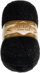 VLNIKA BELLATEX Angora Gold Simli fonal, 100 g - 60 fekete (12726)