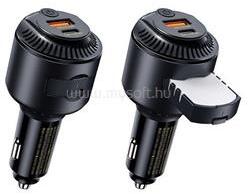 REMAX YATOY autós töltő USB+Type-C aljzat 60W, illatosító, FEKETE (REMAX_RCC353) (REMAX_RCC353)