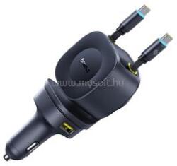 Baseus PrimeTrip VR2 Max autós gyorstöltő 100W, 3×USB Type-C + 1×USB Type-A, 2×automata behúzós kábel, fekete (C0206601) (C0206601)