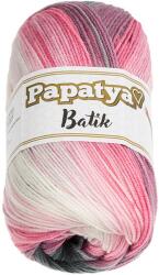 VLNIKA BELLATEX Papatya Batik fonal, 100 g - 554-21 fehér, szürke, rózsaszín (12725)
