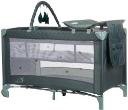 Chipolino Patut Pliabil Chipolino Luna cu Saltea de Infasat si Arcada Jucarii de la Nastere Maxim 15KG Verde (KOSILU244PG)