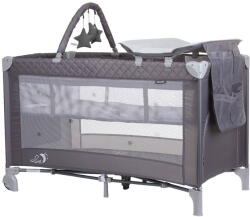 Chipolino Patut Pliabil Chipolino Luna cu Saltea de Infasat si Arcada Jucarii de la Nastere Maxim 15KG Ash Grey (KOSILU242AS)