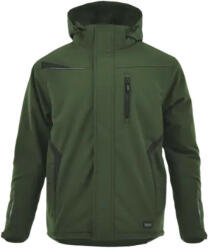  Sara Comfort Winter bélelt softshell hosszú kabát olíva zöld - fekete