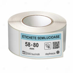 LabelLife Rola etichete autoadezive semilucioase 50x80 mm, adeziv deepfreeze, 500 etichete rola (ER08R50X80CA)