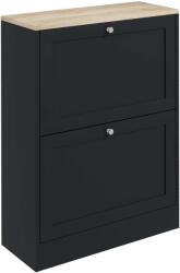 HomCom Dulap pentru pantofi 12 perechi, Mobilier de intrare cu 2 sertare rabatabile și polițe reglabile, 60 x 23, 5 x 80cm, Negru | Aosom Romania (837-516V80BK) Pantofar