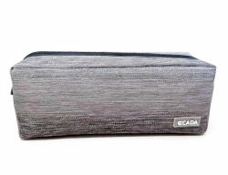 ECADA Penar etui cu 2 fermoare Ecada 78511, Gri/argintiu cu efect metalizat (78511) Penar