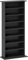 HOMCOM Dulap pentru CD-uri cu 6 Rafturi Reglabile pentru 360 CD-uri/185 DVD-uri Negru | Aosom Romania (836-603V00BK)