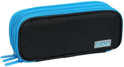 ECADA Penar etui cu 3 fermoare Ecada 78503, Negru si albastru (78503) Penar