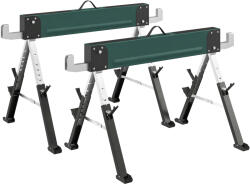 HomCom set de 2 cavalete pliabile din metal, sarcină max 1160 kg, înălțime reglabilă 64-81cm, mâner de transport, verde | Aosom Romania (B71-078V00GN)