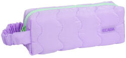 ECADA Penar etui cu 1 fermoar Ecada 78400M, Mov cu detaliu verde pastel (78400M) Penar