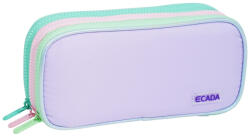 ECADA Penar etui cu 3 fermoare Ecada 78406L, Lila cu detalii pastel (78406L) Penar