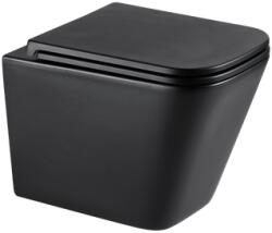 INVENA Florin fali wc csésze, QFS, soft-close ülőkével, matt fekete CE-94-005-L (CE-94-005-L)