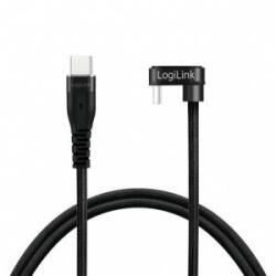 LogiLink CU0194 USB 2.0 Type-C to USB-C/M angled cable aluminum black 3m