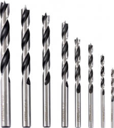 FRITZFURT Fa spirál fúró készlet 8 részes 3 mm, 4 mm, 5 mm, 6 mm, 7 mm, 8 mm, 9 mm, 10 mm Teljes hossz 175 mm Hengeres befogószár 1 készlet (2801-3008)