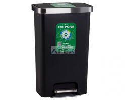 Merida KJC410 ECO PAPER Hulladékgyűjtő, 50L, műanyag, lábpedálos, fekete