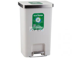 Merida KJB410 ECO PAPER Hulladékgyűjtő, 50L, műanyag, lábpedálos, fehér