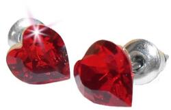 Art Crystella Fülbevaló, szív formájú, light siam piros SWAROVSKI® kristállyal, 8mm, ART CRYSTELLA® (RSWF045)