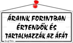  Információs tábla, 22, 5x10 cm, "Áraink forintban értendők és tartalmazzák az áfát", fehér (LUIN016) - webpapir