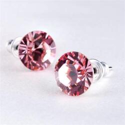 Art Crystella Fülbevaló, rózsaszín SWAROVSKI® kristállyal, 8mm, ART CRYSTELLA® (RSWF004) - webpapir
