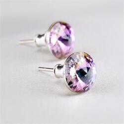 Art Crystella Fülbevaló, ametiszt lila SWAROVSKI® kristállyal, csúcsos, 8mm, ART CRYSTELLA® (RSWF015) - webpapir