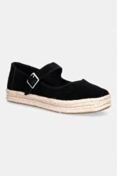 Toms espadrile Mary Jane pentru femei, din piele întoarsă CAROLINA MARY JANE PPY2-OBDZWH_99X (10022576.BLACK)