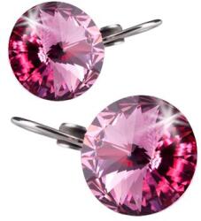 Art Crystella Fülbevaló, francia kapcsos, rózsaszín SWAROVSKI® kristállyal, 12mm, ART CRYSTELLA® (RSWF073)