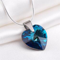Art Crystella Nyaklánc, szív formájú, bahama kék SWAROVSKI® kristállyal, 18mm ART CRYSTELLA® (RSWL013)