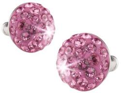 Art Crystella Fülbevaló, félgömb, rózsaszín, SWAROVSKI® kristállyal, 10mm, ART CRYSTELLA® (RSWF051)