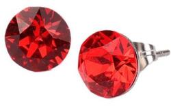 Art Crystella Fülbevaló, light siam piros SWAROVSKI® kristállyal, 8 mm, ART CRYSTELLA® (RSWF064) - webpapir