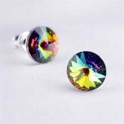 Art Crystella Fülbevaló, zöld színjátszós SWAROVSKI® kristállyal, csúcsos, 8mm, ART CRYSTELLA® (RSWF018)