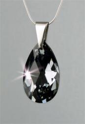Art Crystella Nyaklánc, esőcsepp formájú, Black Diamond SWAROVSKI® kristállyal, 16mm, ART CRYSTELLA® (RSWL024)
