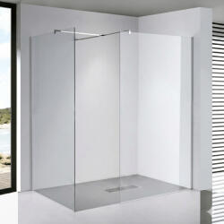 STUXI Milano Kombi Walk-in zuhanyfal, 140x100 cm, 8 mm vastag vízlepergető biztonsági üveggel, 200 cm magas, króm (TL-6615-140-100-TL-6615C-22-TL-6615C-4)