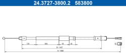 ATE Cablu, frana de parcare ATE 24.3727-3800.2 (24.3727-3800.2)